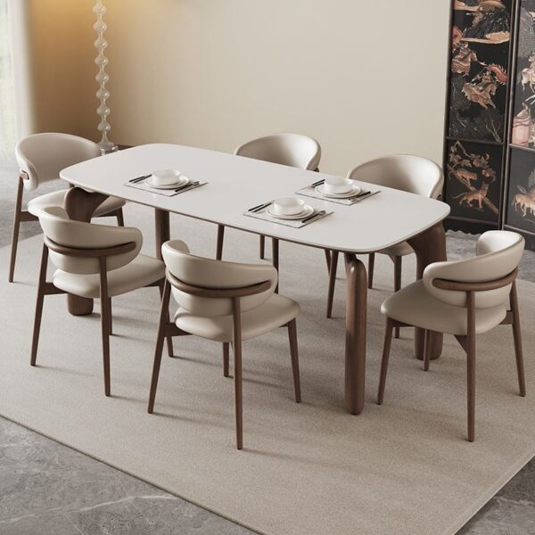 solid wood dining table and chair set