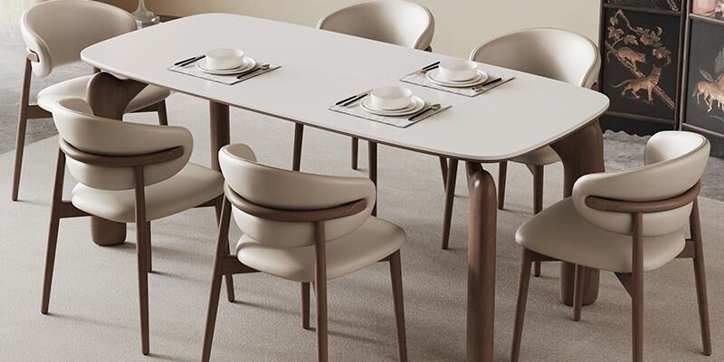 solid wood dining table and chair set