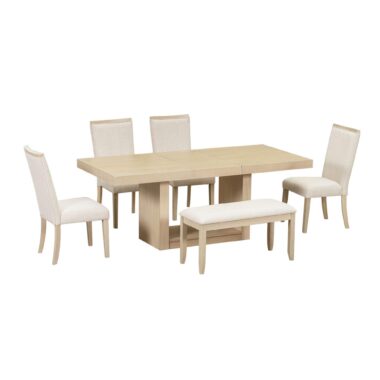 extendable pedestal dining table set