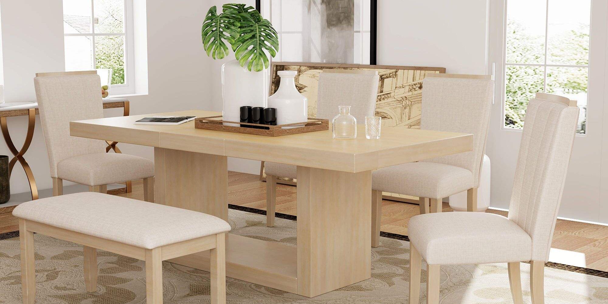 extendable pedestal dining table set