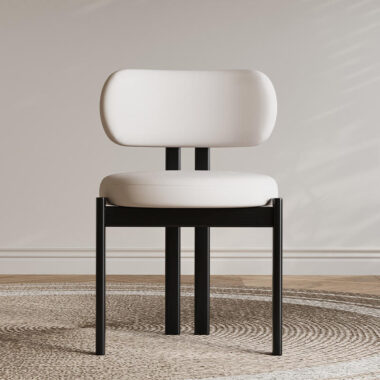 Nordic ash wood solid leather dining chair