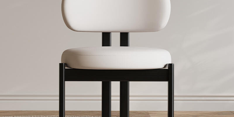 Nordic ash wood solid leather dining chair