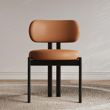 Nordic ash wood solid leather dining chair