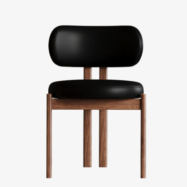 Nordic ash wood solid leather dining chair