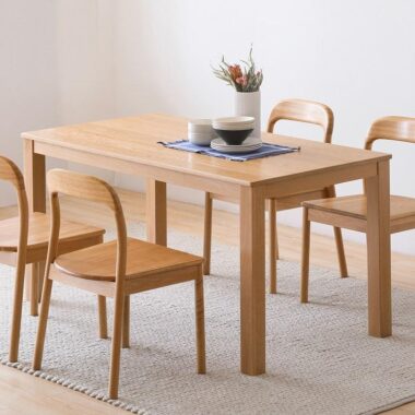 Oak Wood Coarse Leg Dining Table
