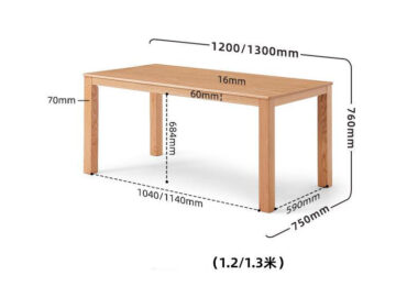 Oak Wood Coarse Leg Dining Table