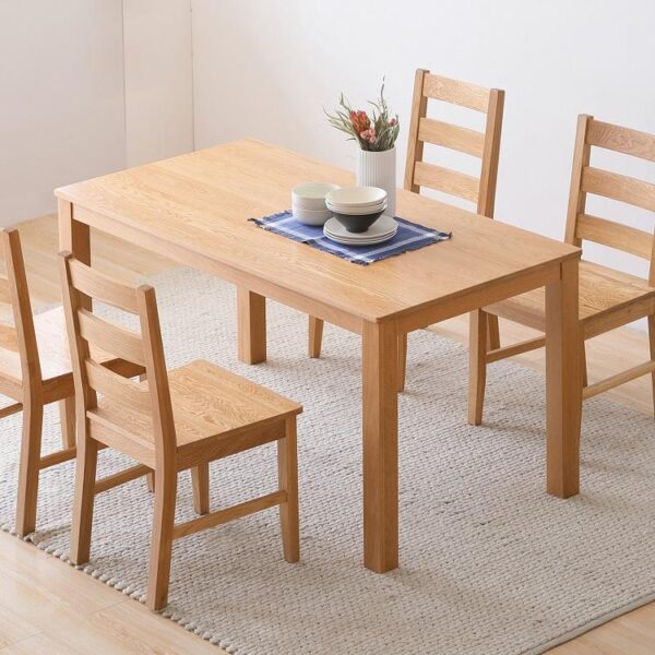 Oak Wood Coarse Leg Dining Table