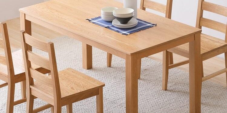 Oak Wood Coarse Leg Dining Table