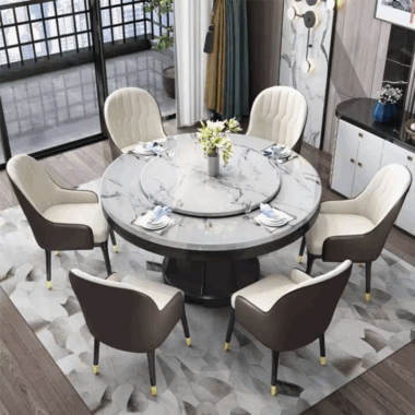 MDF extending dining table with chairs