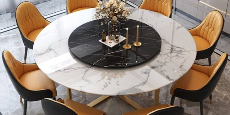 MDF extending dining table with chairs