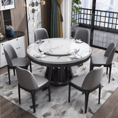 MDF extending dining table with chairs