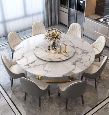 MDF extending dining table with chairs