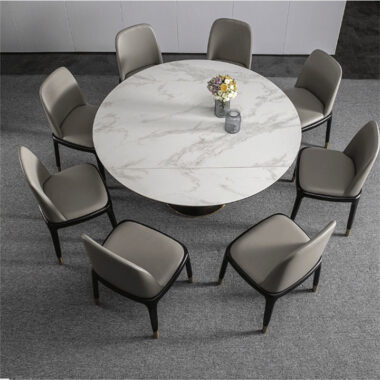 MDF extending dining table with chairs