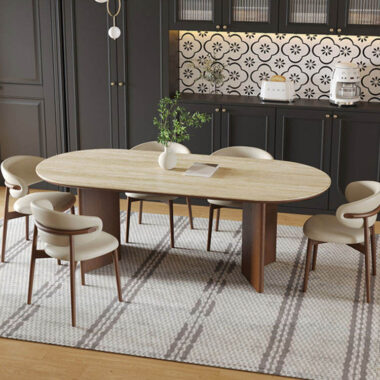 French style solid wood dining table set