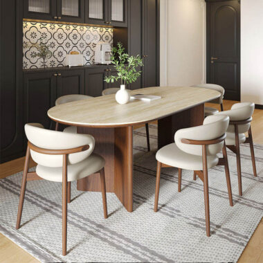 French style solid wood dining table set
