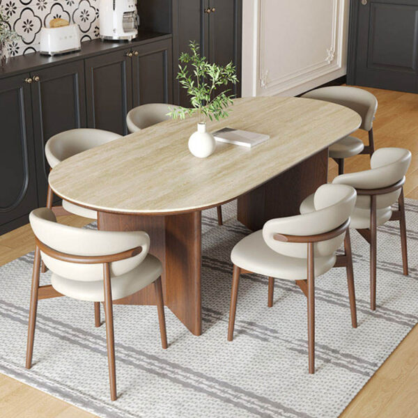 French style solid wood dining table set
