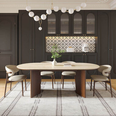 French style solid wood dining table set