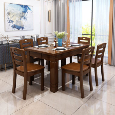 Good quality dining wood table and chair set