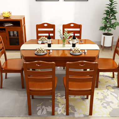 Good quality dining wood table and chair set