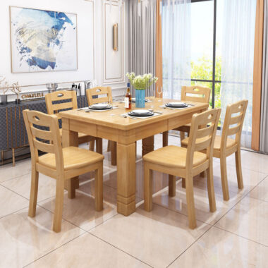 Good quality dining wood table and chair set
