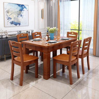 Good quality dining wood table and chair set