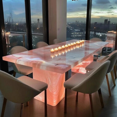 High-quality natural marble dining table