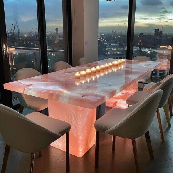 High-quality natural marble dining table