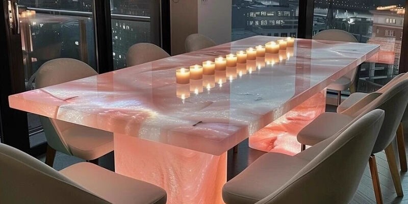 High-quality natural marble dining table