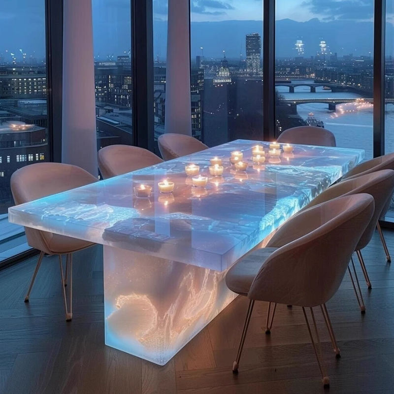 High-quality natural marble dining table