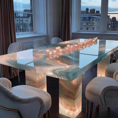 High-quality natural marble dining table