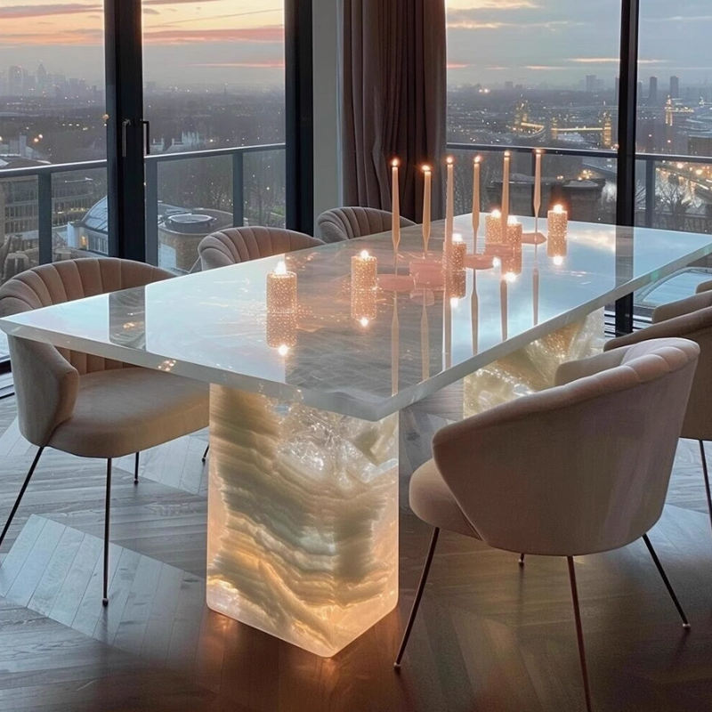 High-quality natural marble dining table