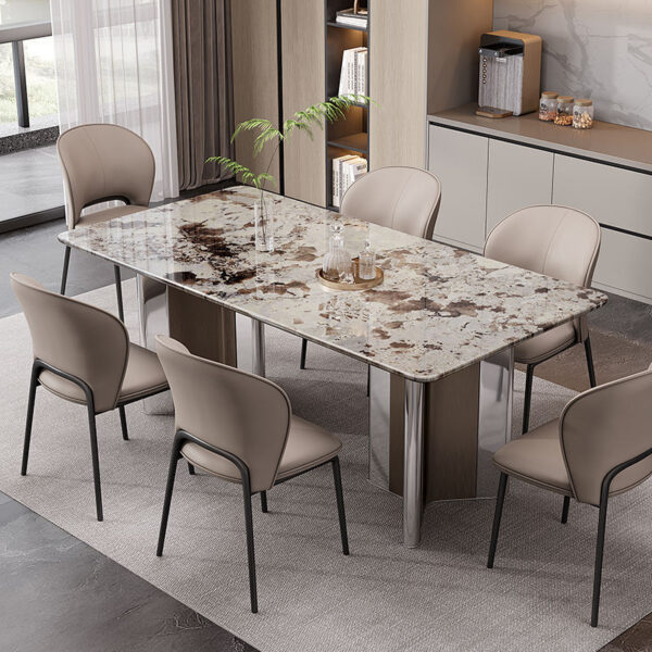 Italian marble dining table set