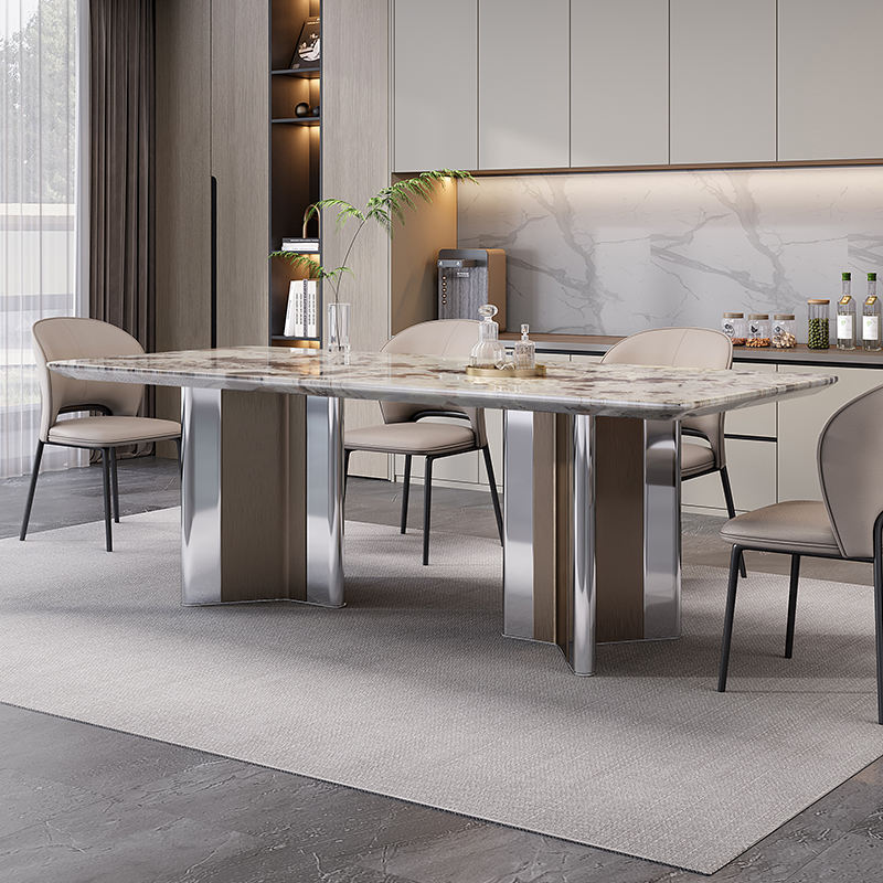 Italian marble dining table set