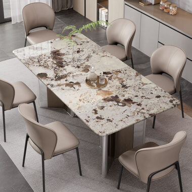 Italian marble dining table set