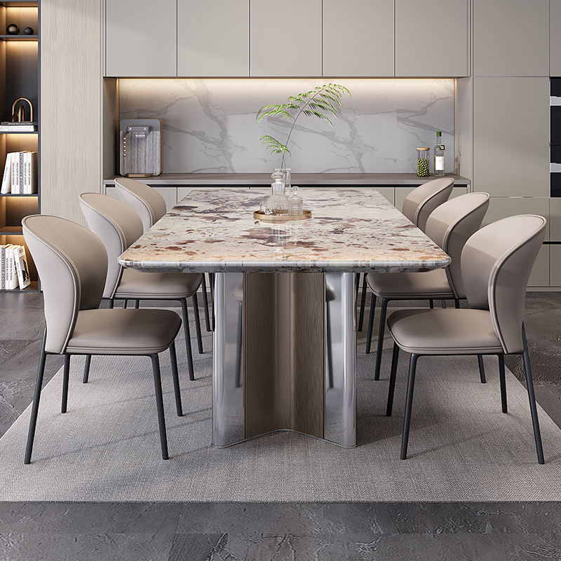 Italian marble dining table set