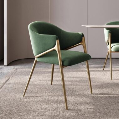 Luxury blue velvet dining chair