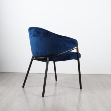 Luxury blue velvet dining chair