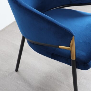 Luxury blue velvet dining chair