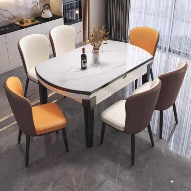 stainless steel extendable dining table set