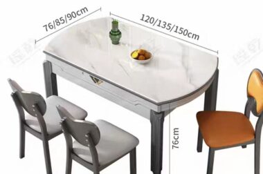 stainless steel extendable dining table set