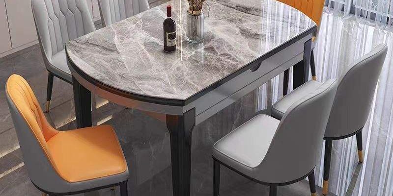 stainless steel extendable dining table set