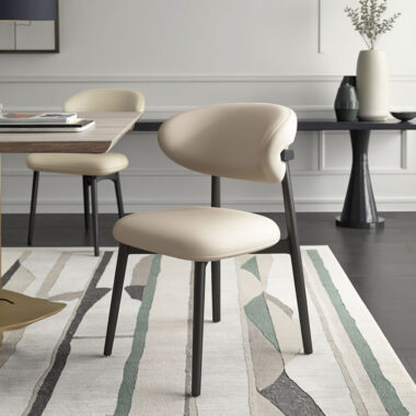 Luxury modern leather dining chair