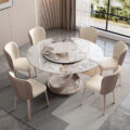 Italian luxury round rotating dining table