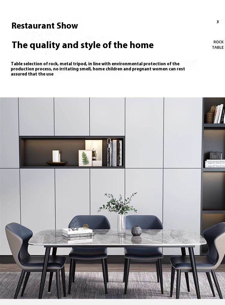 Modern rotating dining table with two marble