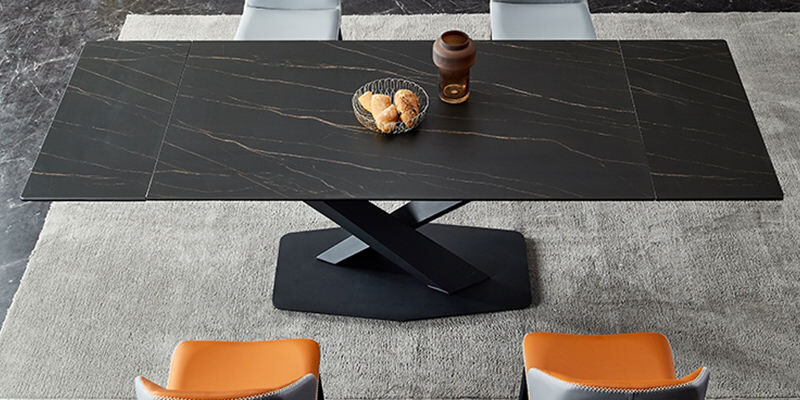 Sintered Stone Dining Table Set with 6 Chairs