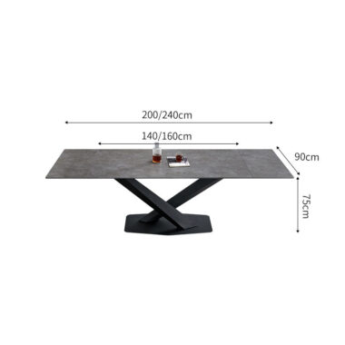 Sintered Stone Dining Table Set with 6 Chairs
