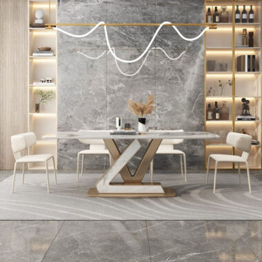 Nordic marble rock plate dining table