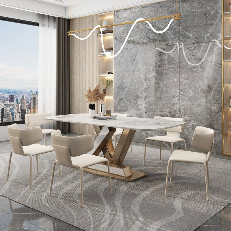 Nordic marble rock plate dining table