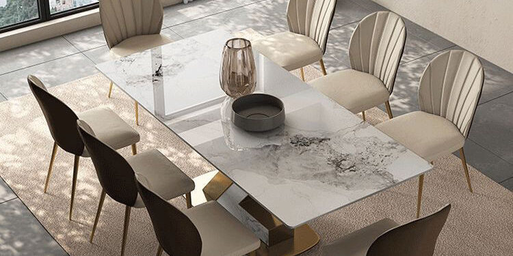 Nordic marble rock plate dining table