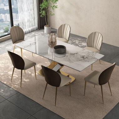 Nordic marble rock plate dining table